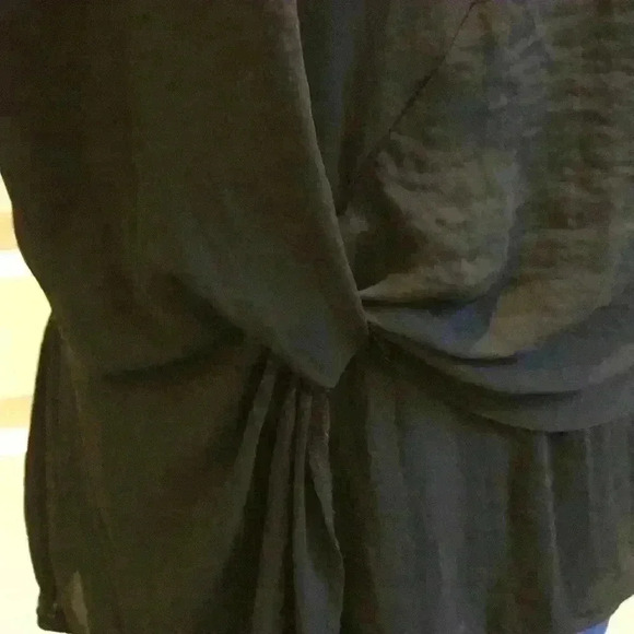 ANA Black Tunic Size M Cap Sleeves - Picture 2 of 6